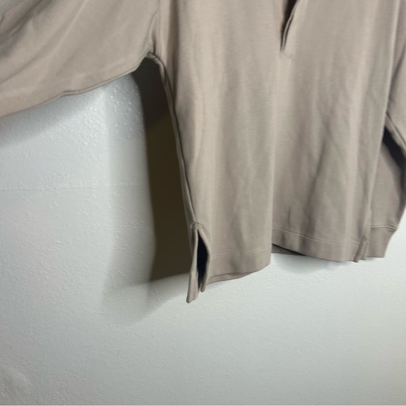 AYR The Cool Long Sleeve Pima Cotton Modal Polo Top Tan Size XS - Picture 11 of 15